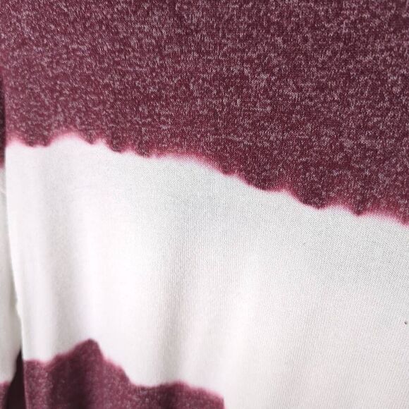 Justice Girls XL Striped Tie Dye Knotted Long Sleeve Shirt Top Purple White - Picture 5 of 7